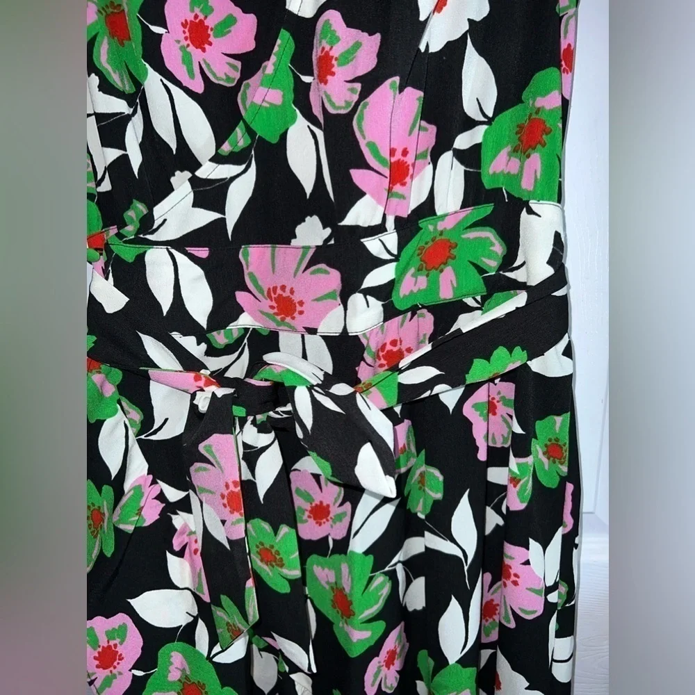 WHO WHAT WEAR Floral Print Sleeveless V-Neck Long Dress XS